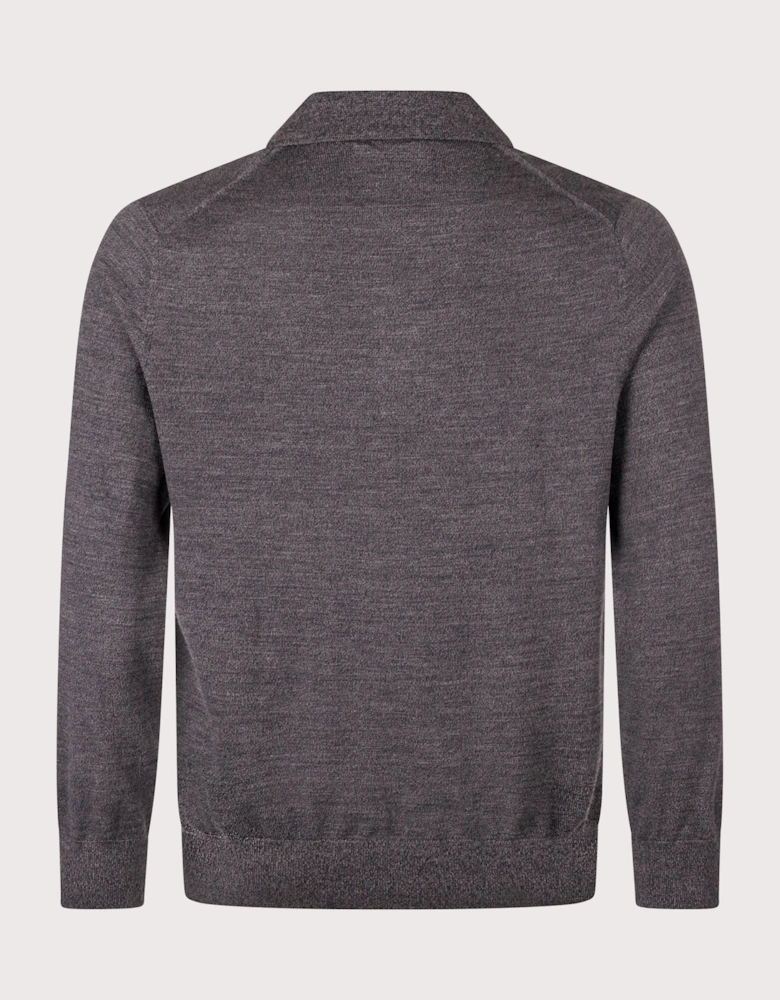 Emerson Long Sleeve Wool Knitted Polo Shirt