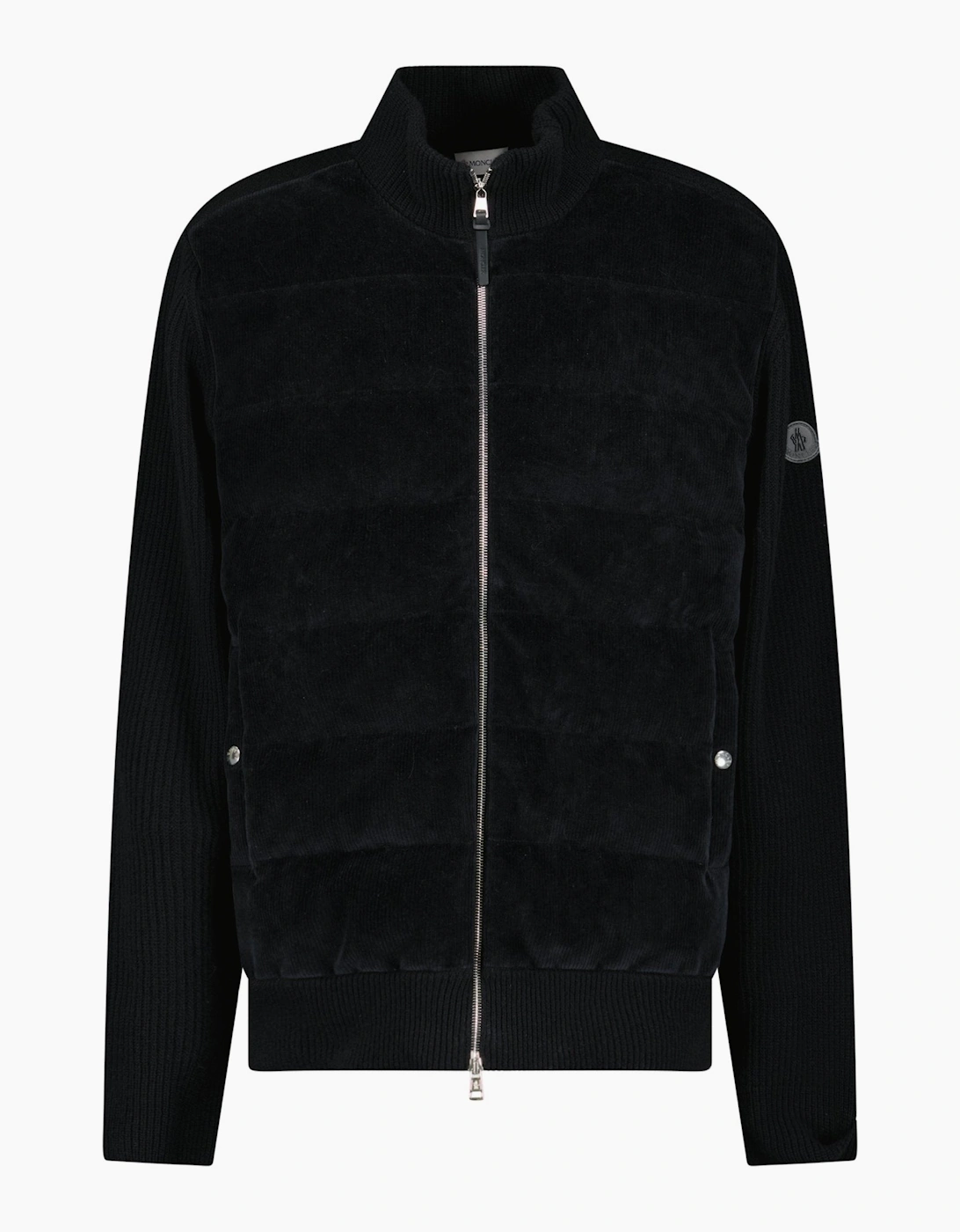 Moncler High-Neck Zip-Up Down Jacket in Black