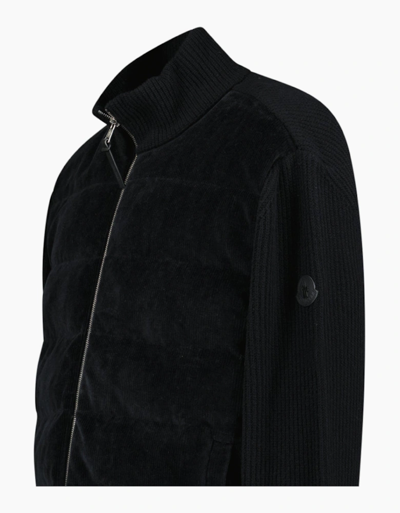 Moncler High-Neck Zip-Up Down Jacket in Black