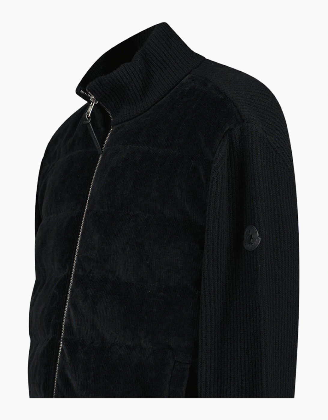 Moncler High-Neck Zip-Up Down Jacket in Black