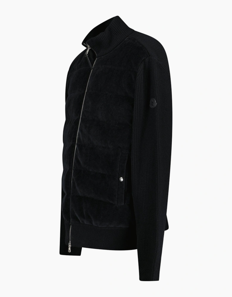 Moncler High-Neck Zip-Up Down Jacket in Black