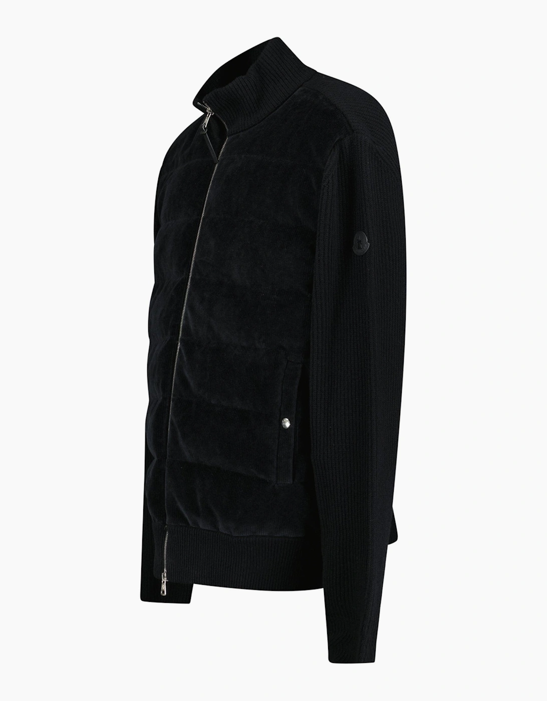 Moncler High-Neck Zip-Up Down Jacket in Black