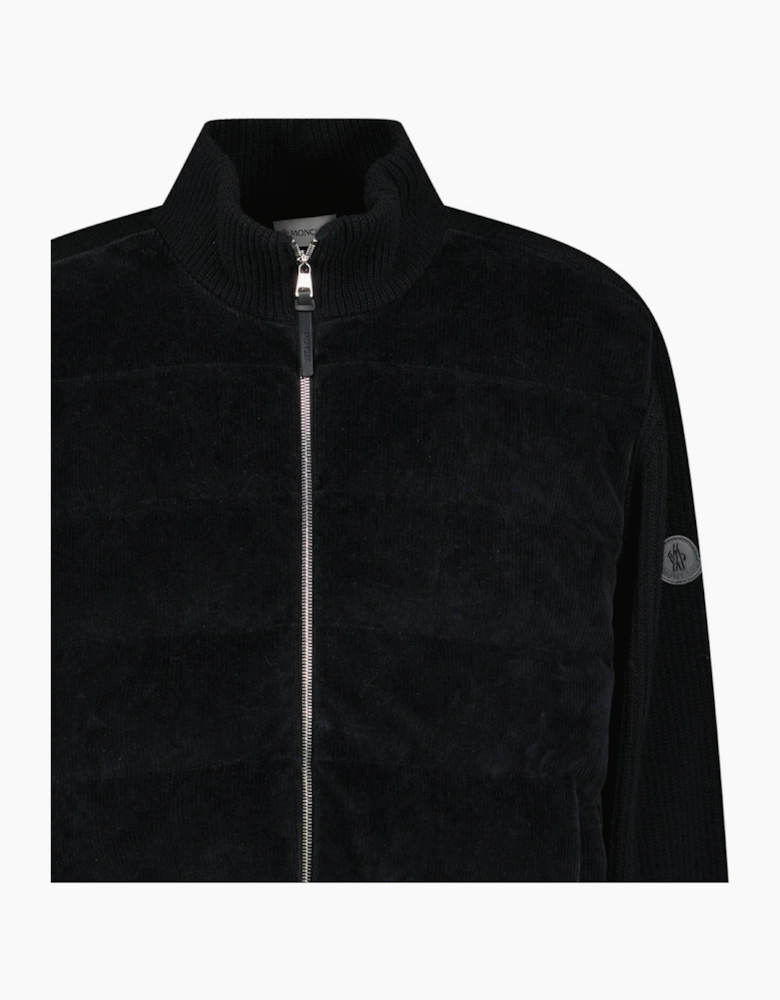 Moncler High-Neck Zip-Up Down Jacket in Black