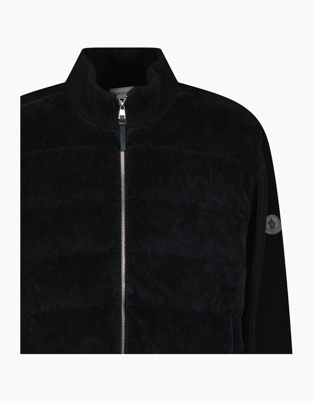 Moncler High-Neck Zip-Up Down Jacket in Black