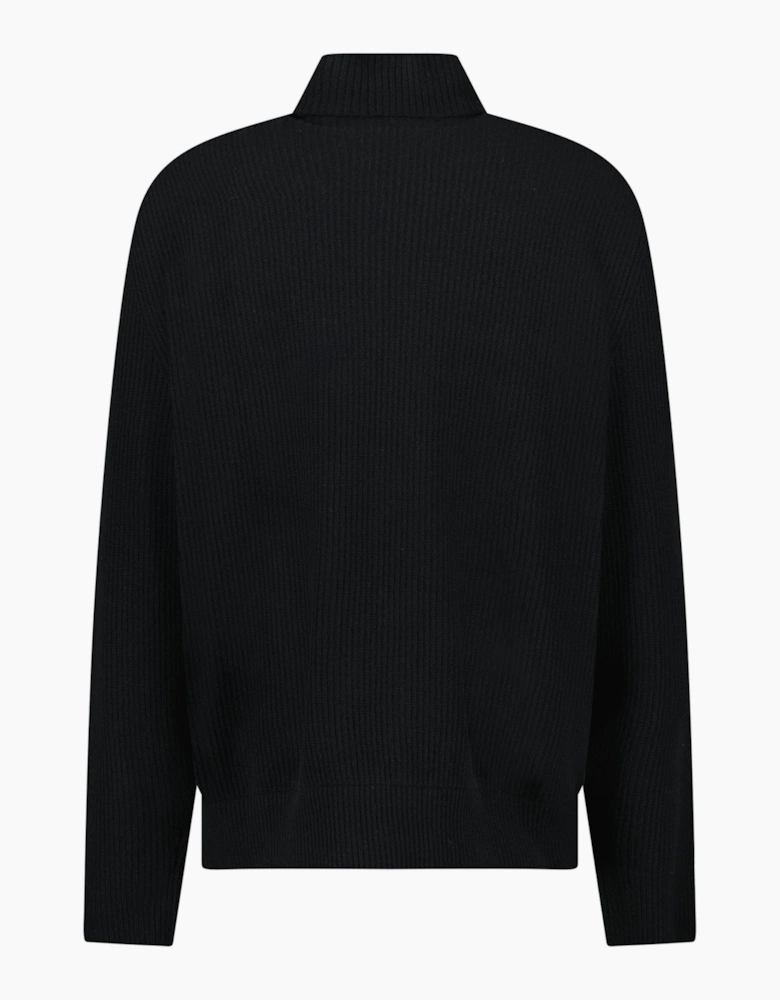 Moncler High-Neck Zip-Up Down Jacket in Black