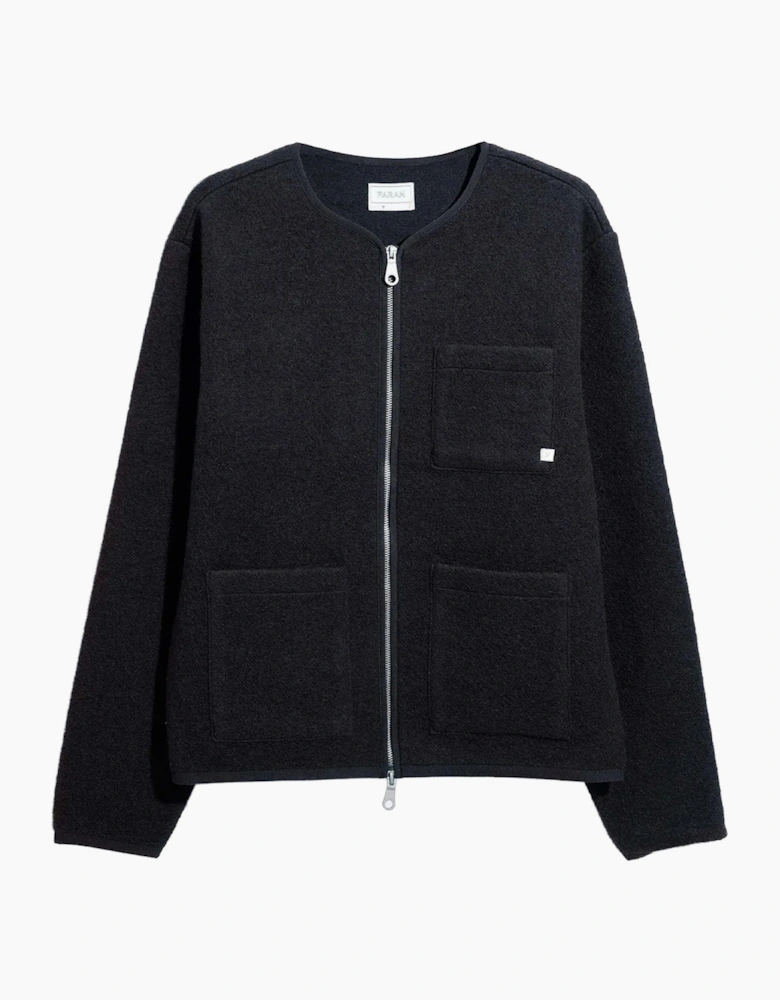 Farah Tucker Wool Blend Collarless Zip Liner