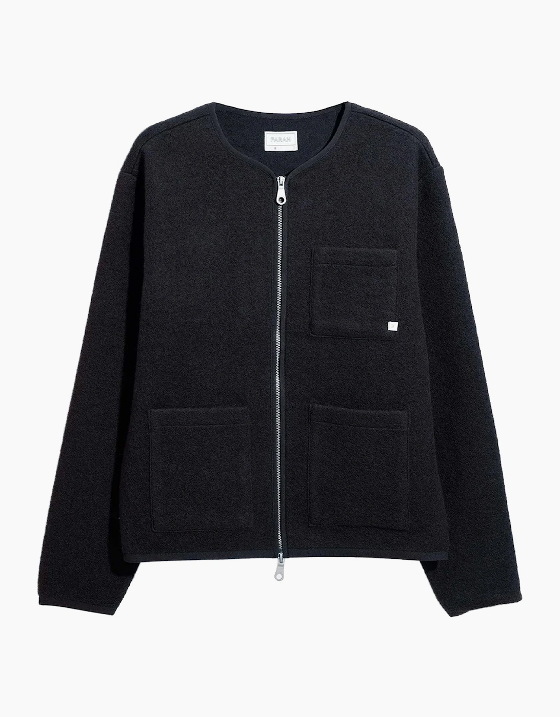 Farah Tucker Wool Blend Collarless Zip Liner