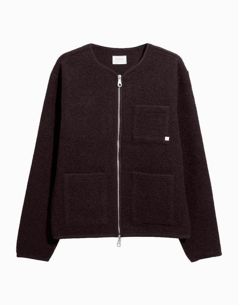 Farah Tucker Wool Blend Collarless Zip Liner
