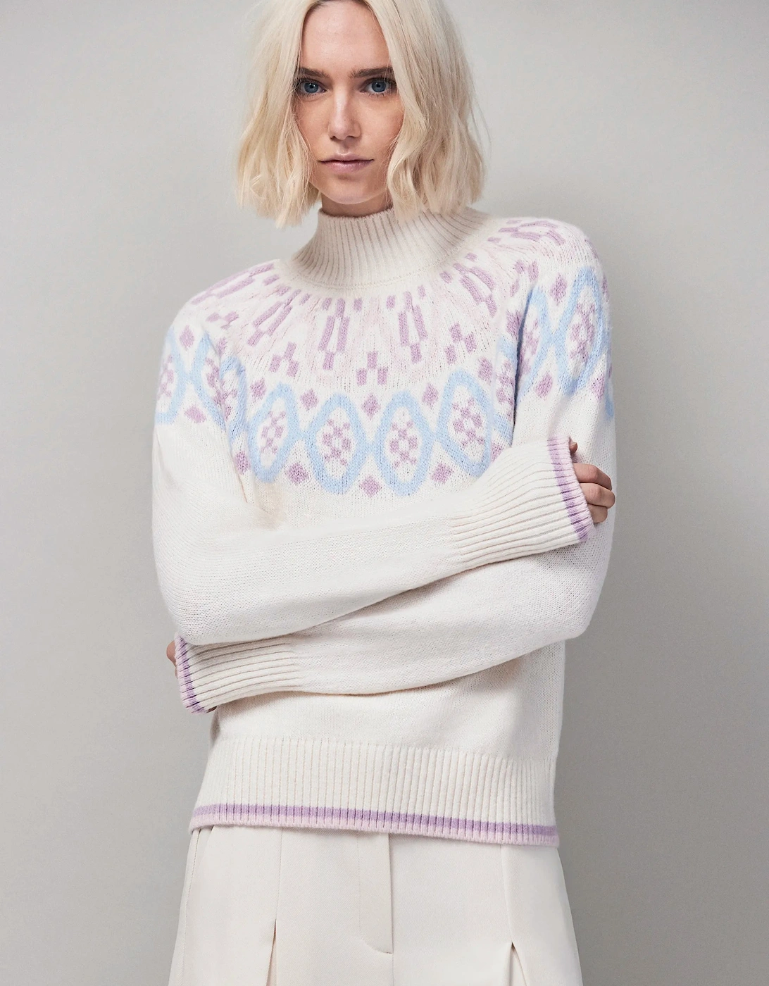 Ivory Fairisle Knit Jumper