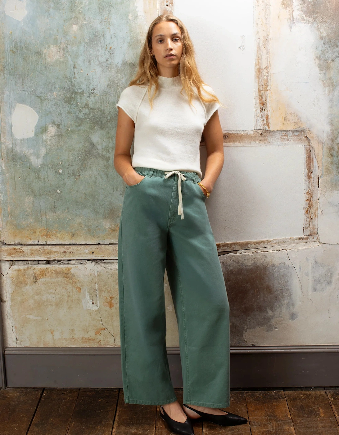 Turtleneck Knit Top with Wool and Alpaca