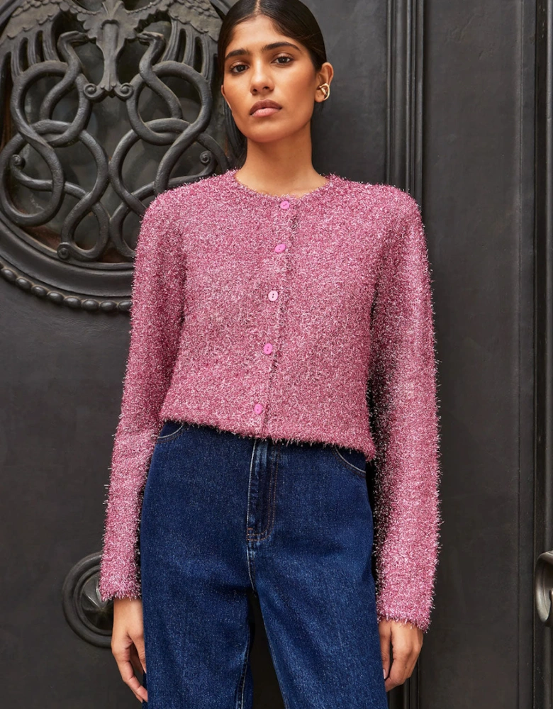 Pink Sparkle Knit Cardigan