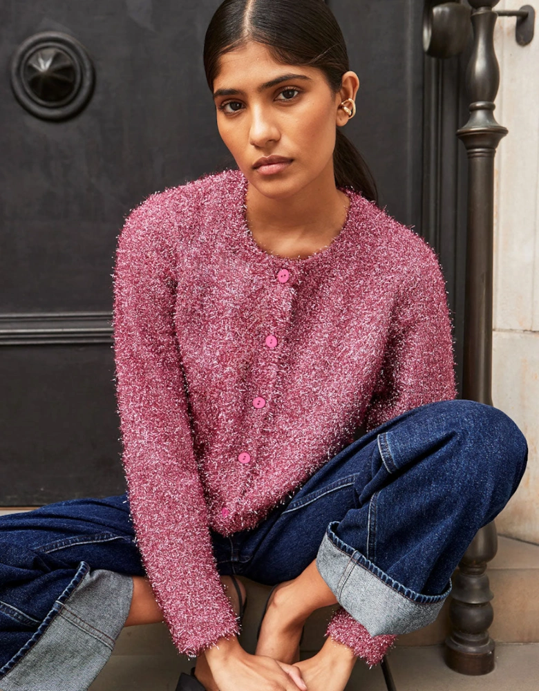 Pink Sparkle Knit Cardigan