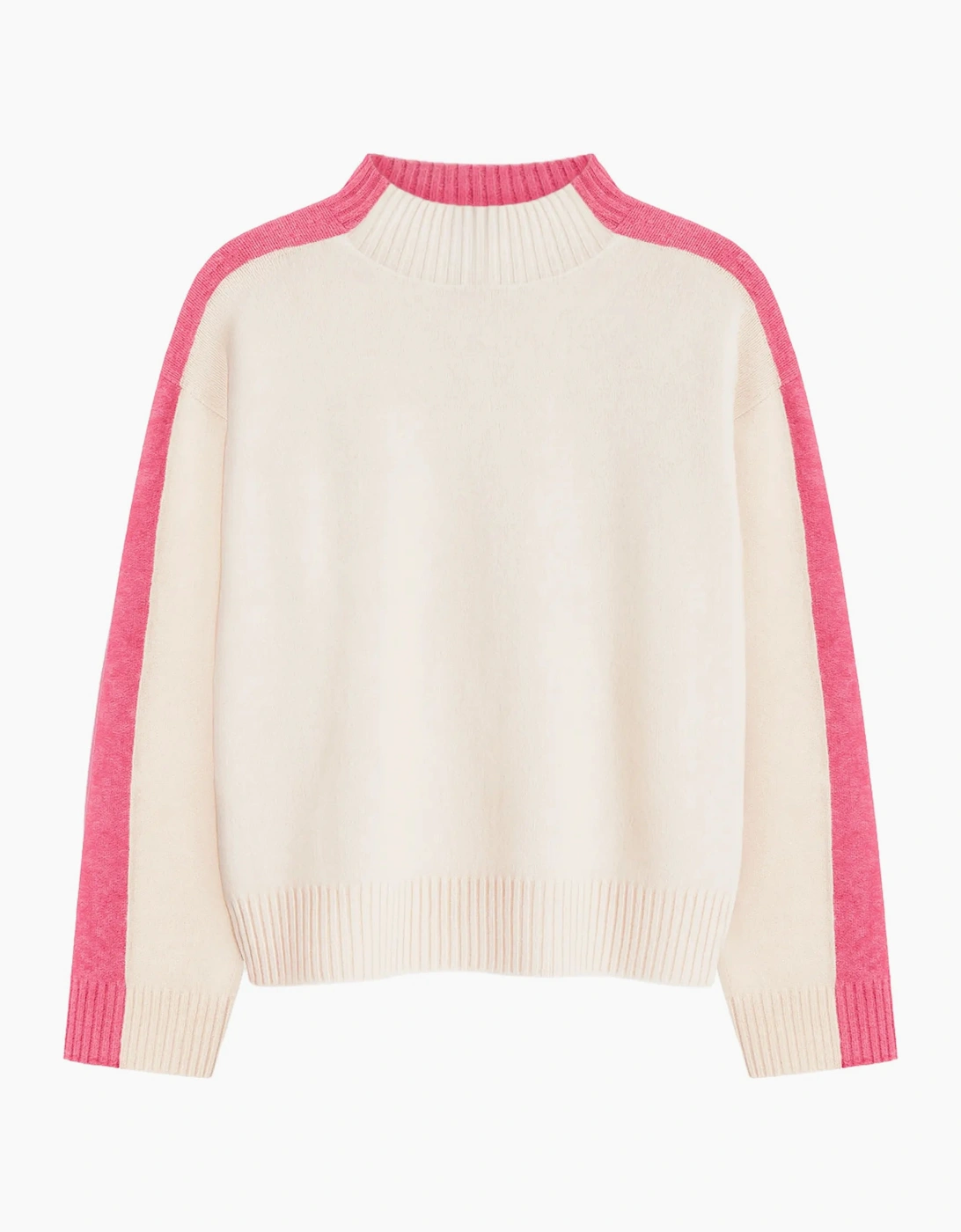Pink Colour Block Wool Jumper