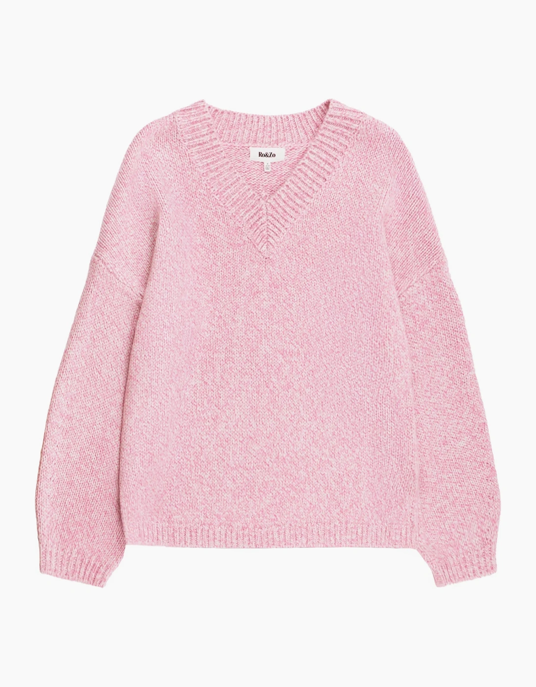 Pink Marl Knit Jumper With Wool