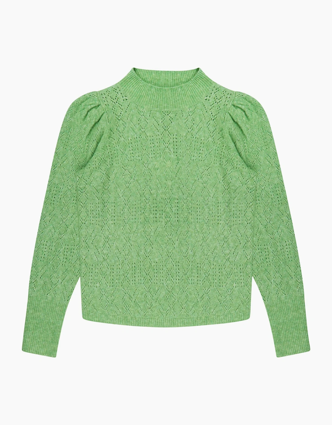 Green Pointelle Knit Jumper