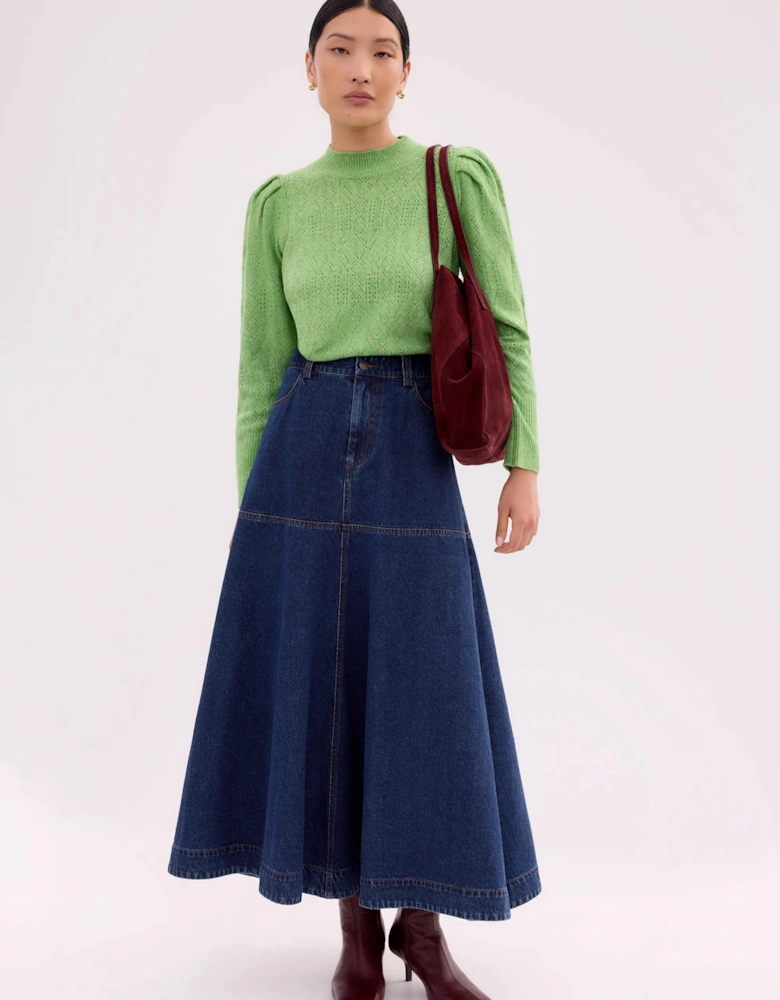 Green Pointelle Knit Jumper