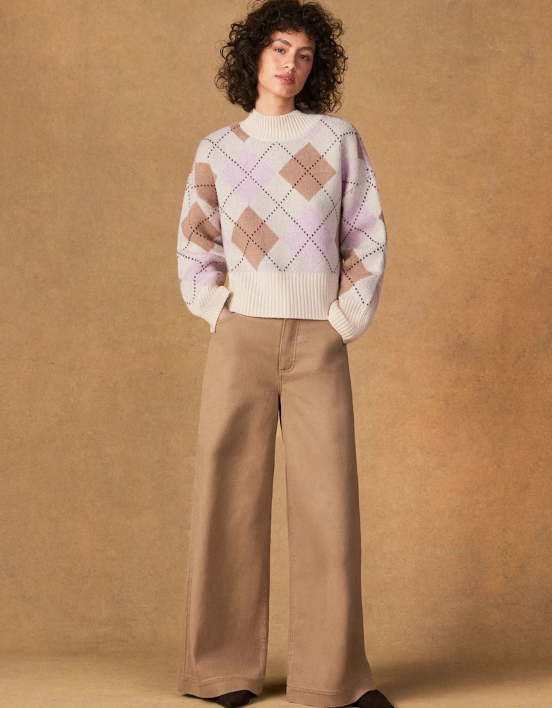 Pink Multi Argyle Wool Jumper