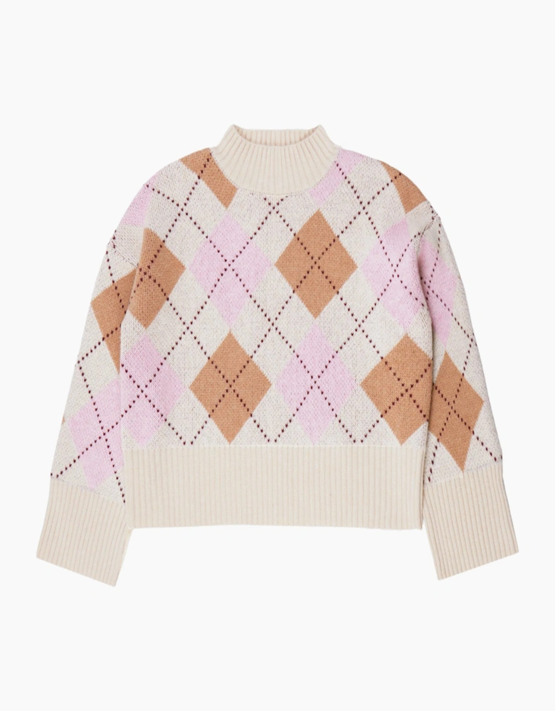 Pink Multi Argyle Wool Jumper