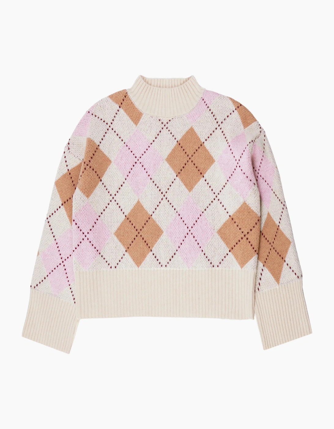 Pink Multi Argyle Wool Jumper