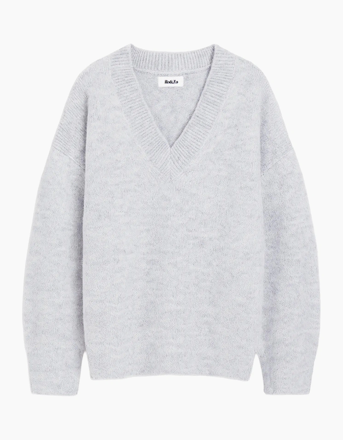 Grey Fluffy Knit Jumper With Alpaca