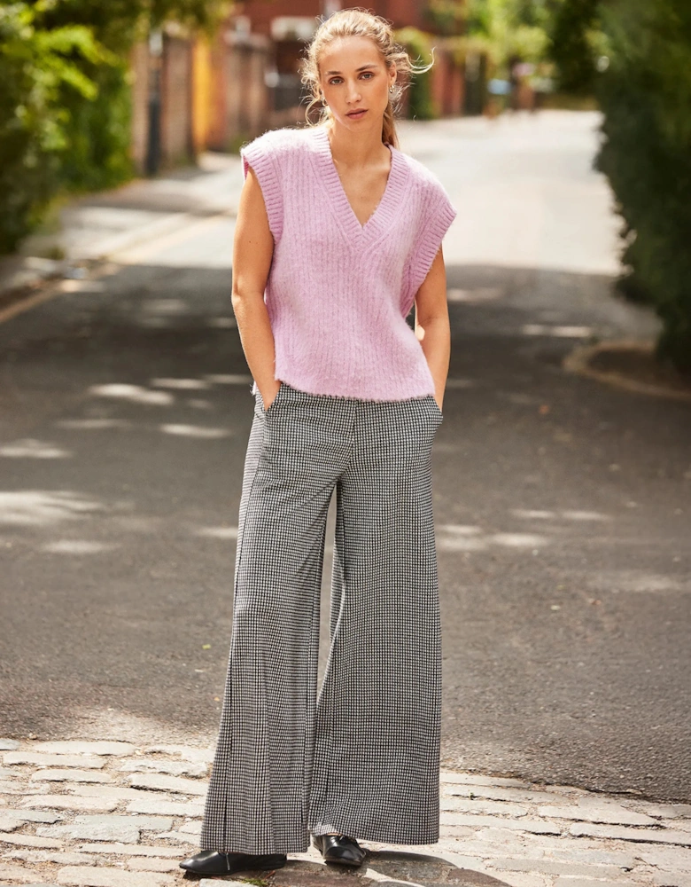 Lilac V-Neck Knit Vest with Wool and Alpaca