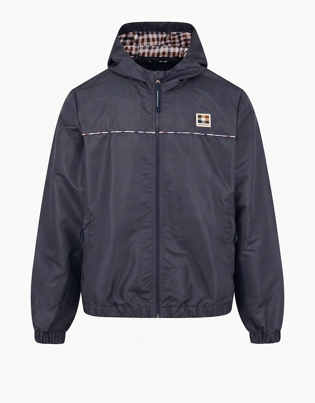 AQUASCUTUM DIAMOND WAVE BADGE TRACKTOP NAVY