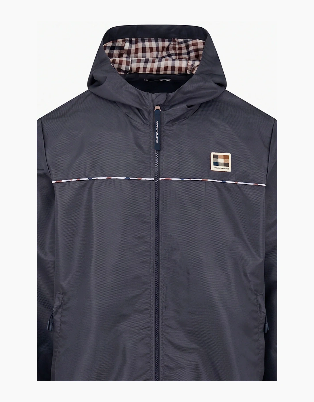AQUASCUTUM DIAMOND WAVE BADGE TRACKTOP NAVY