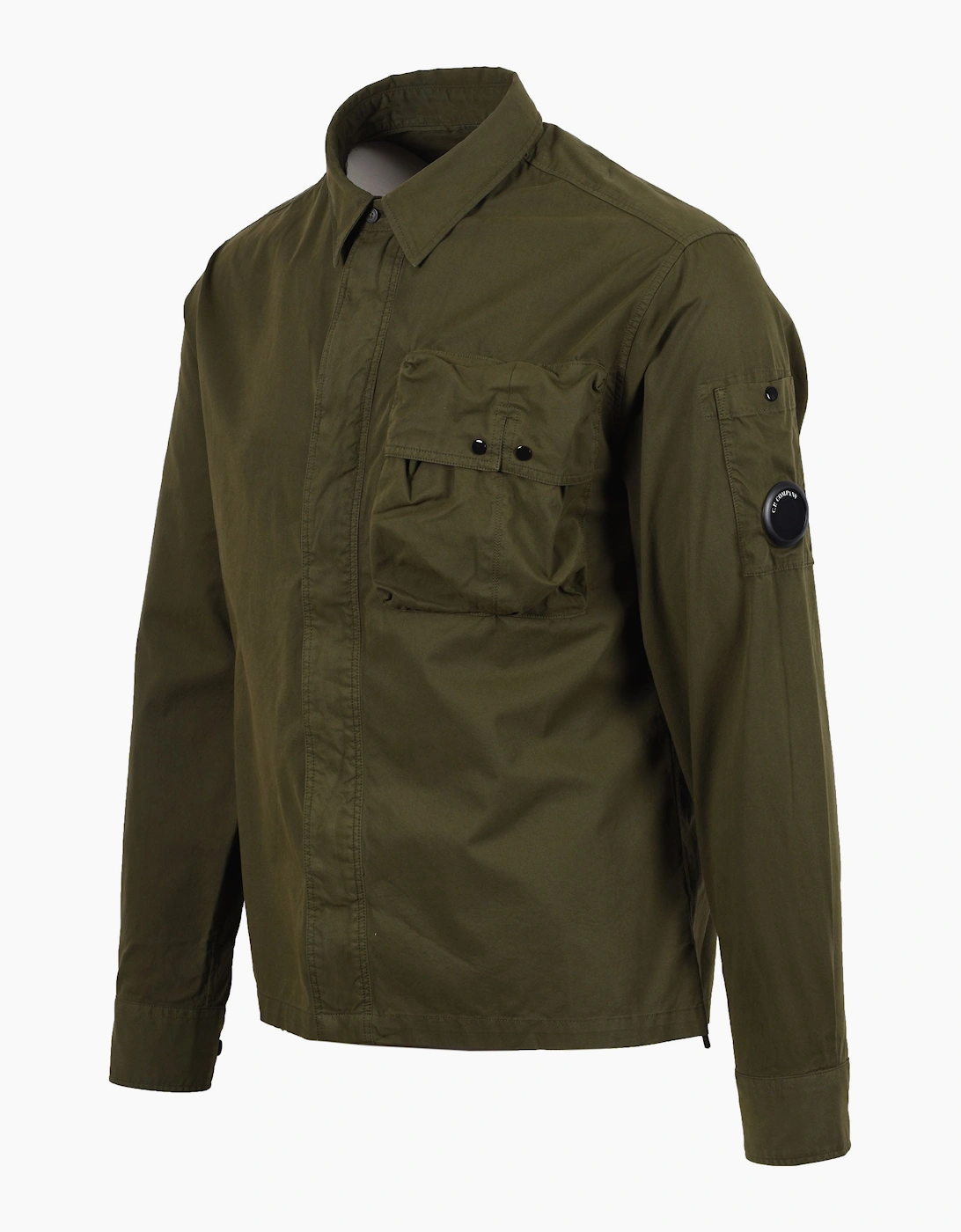 CP COMPANY LONG SLEEVED GABARDINE SHIRT IVY GREEN