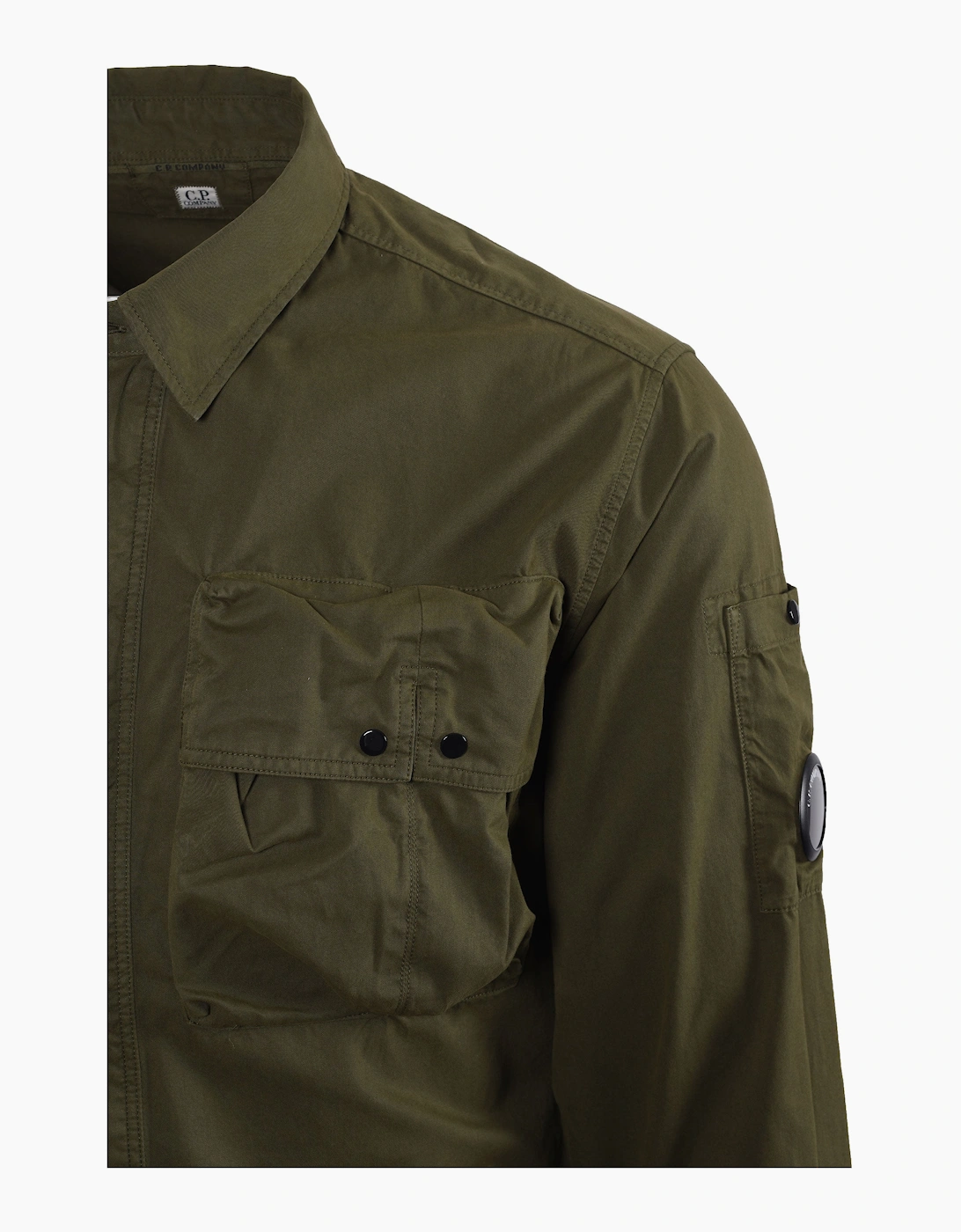 CP COMPANY LONG SLEEVED GABARDINE SHIRT IVY GREEN