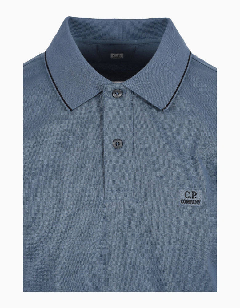 CP COMPANY TIPPED POLO SHIRT ORION BLUE