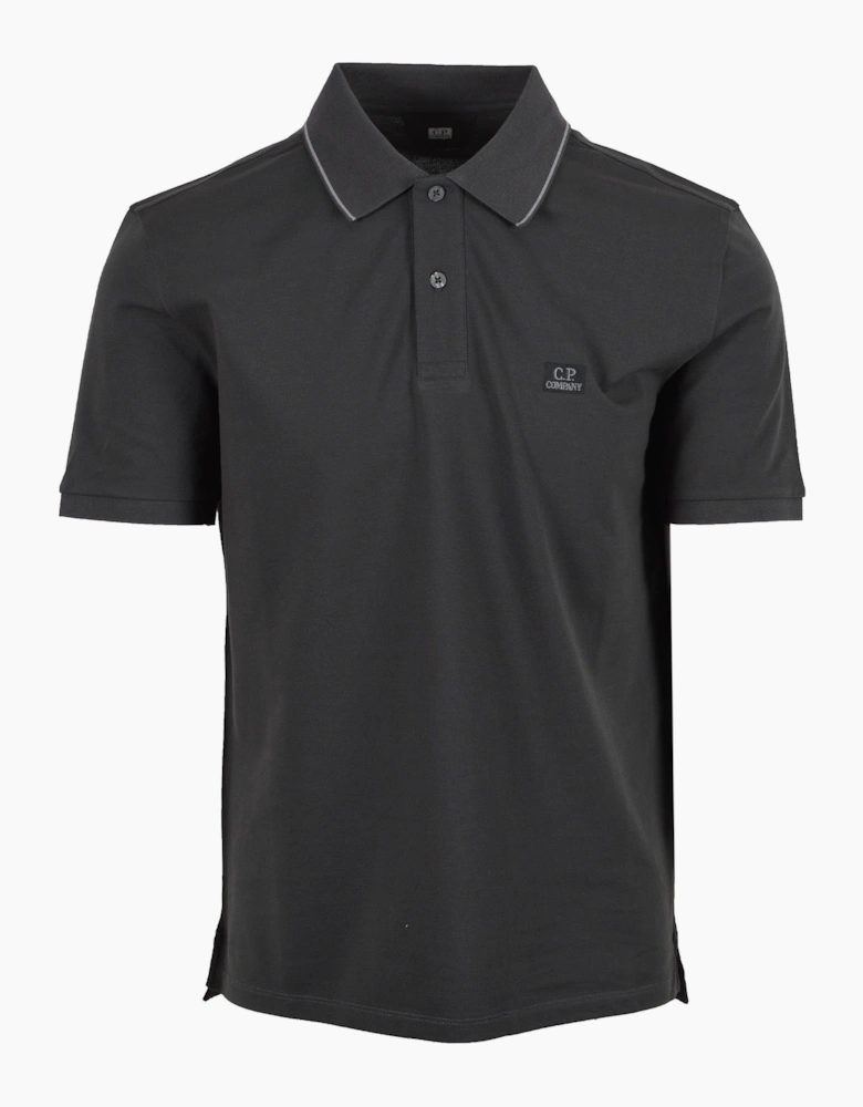 CP COMPANY TIPPED POLO SHIRT RAVEN