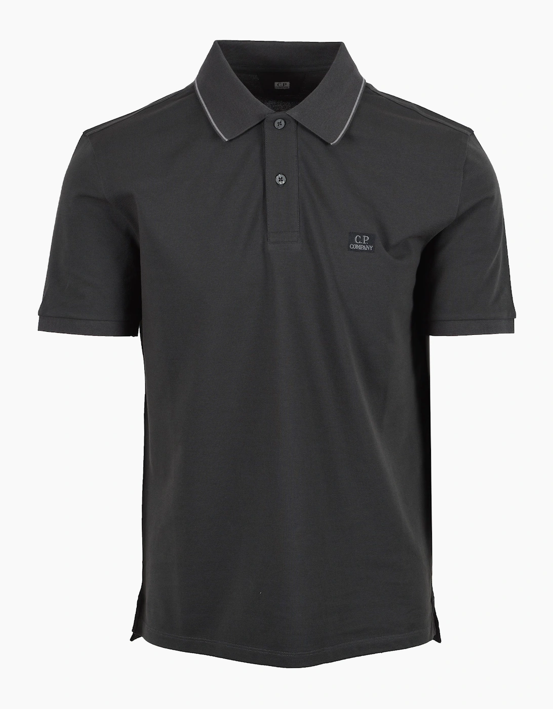 CP COMPANY TIPPED POLO SHIRT RAVEN