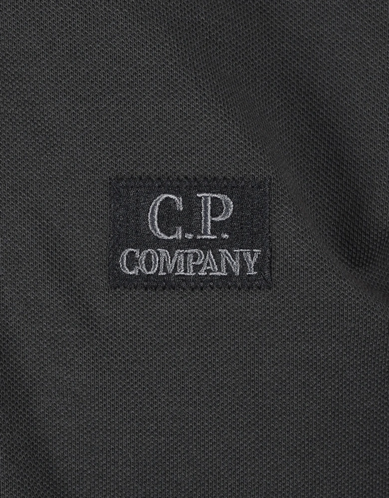 CP COMPANY TIPPED POLO SHIRT RAVEN