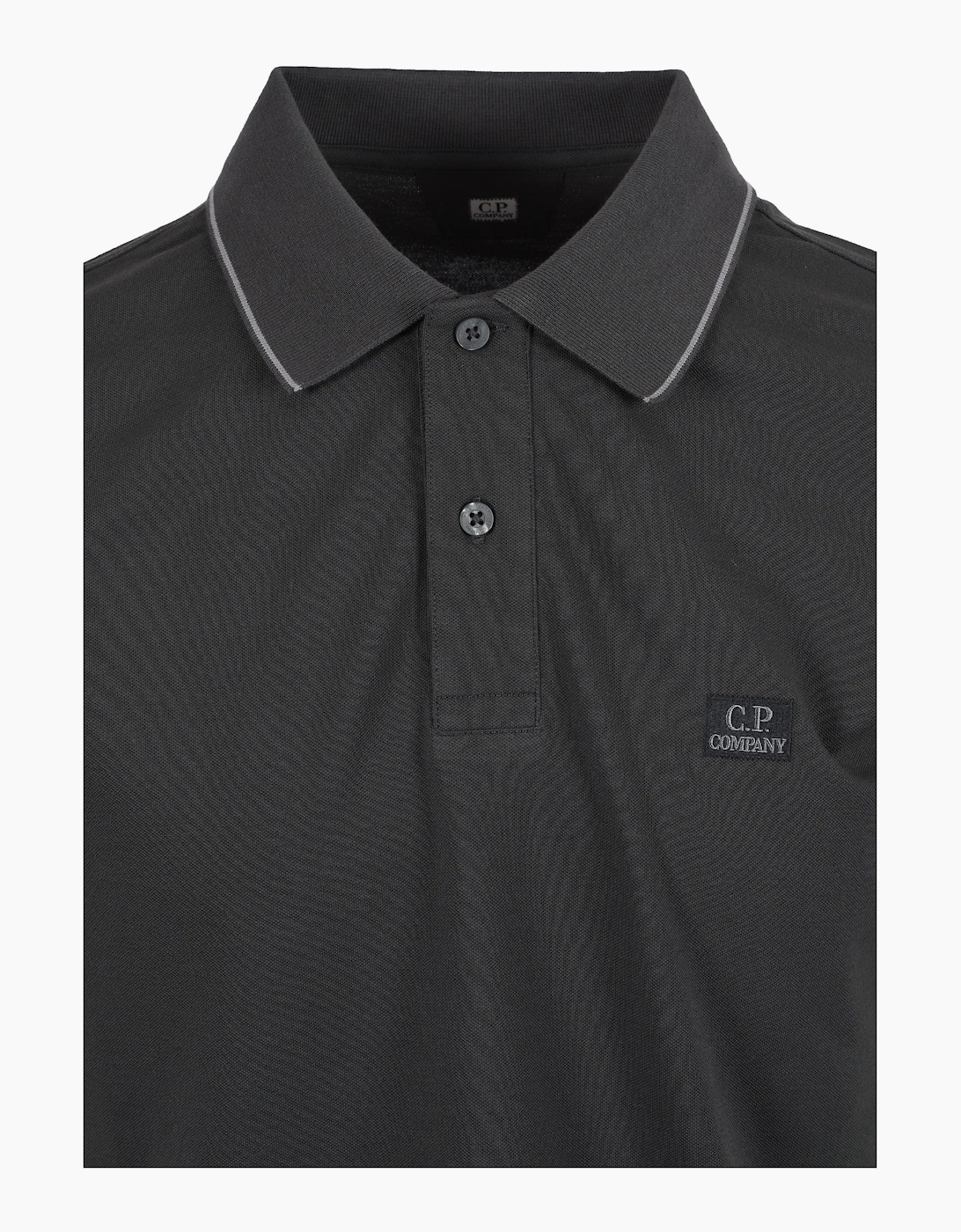 CP COMPANY TIPPED POLO SHIRT RAVEN