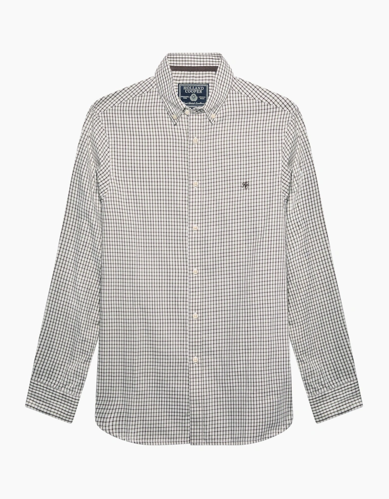 HOLLAND COOPER CLASSIC WOVEN BUTTON DOWN SHIRT CHECK GREEN