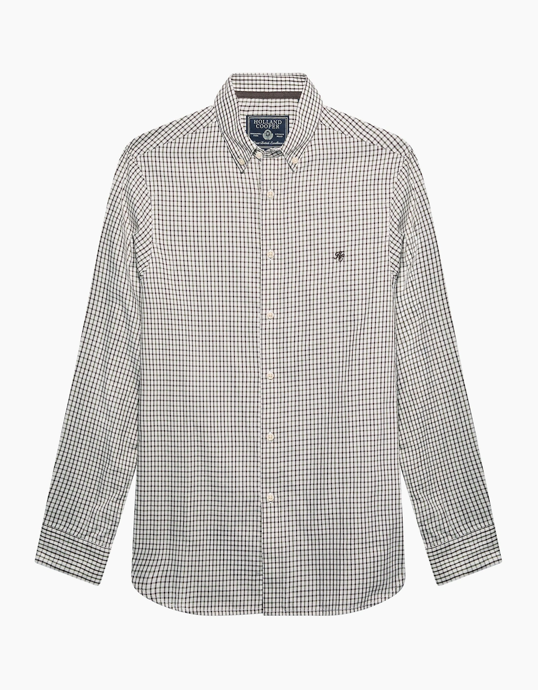 HOLLAND COOPER CLASSIC WOVEN BUTTON DOWN SHIRT CHECK GREEN