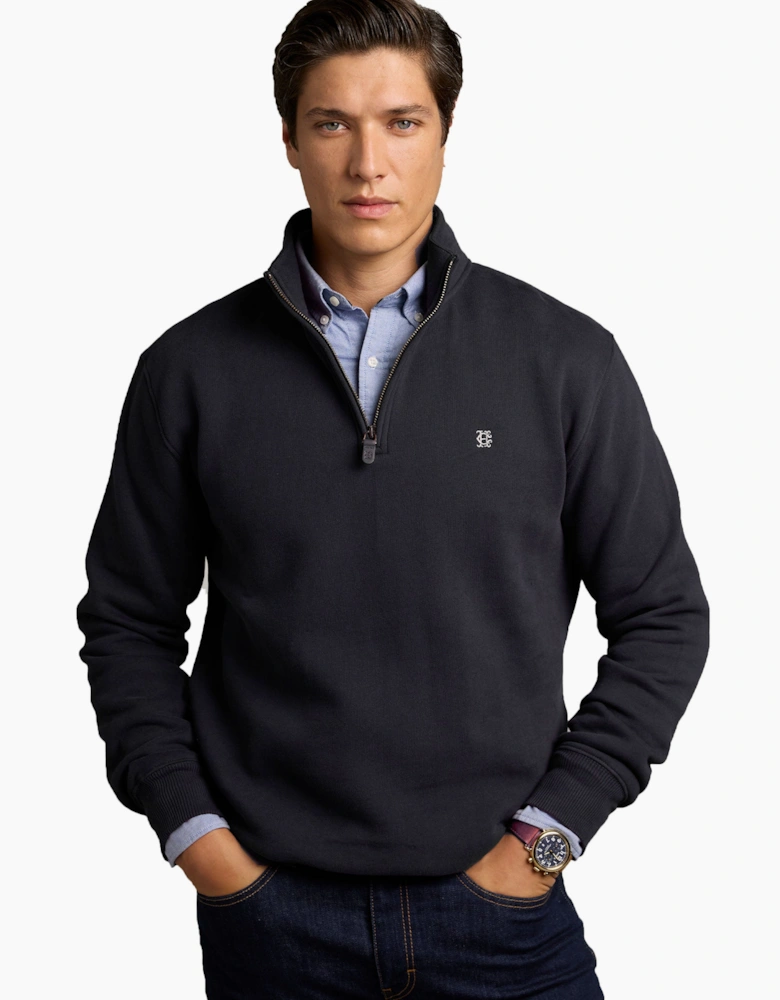HOLLAND COOPER QUARTER ZIP SWEATSHIRT NAVY