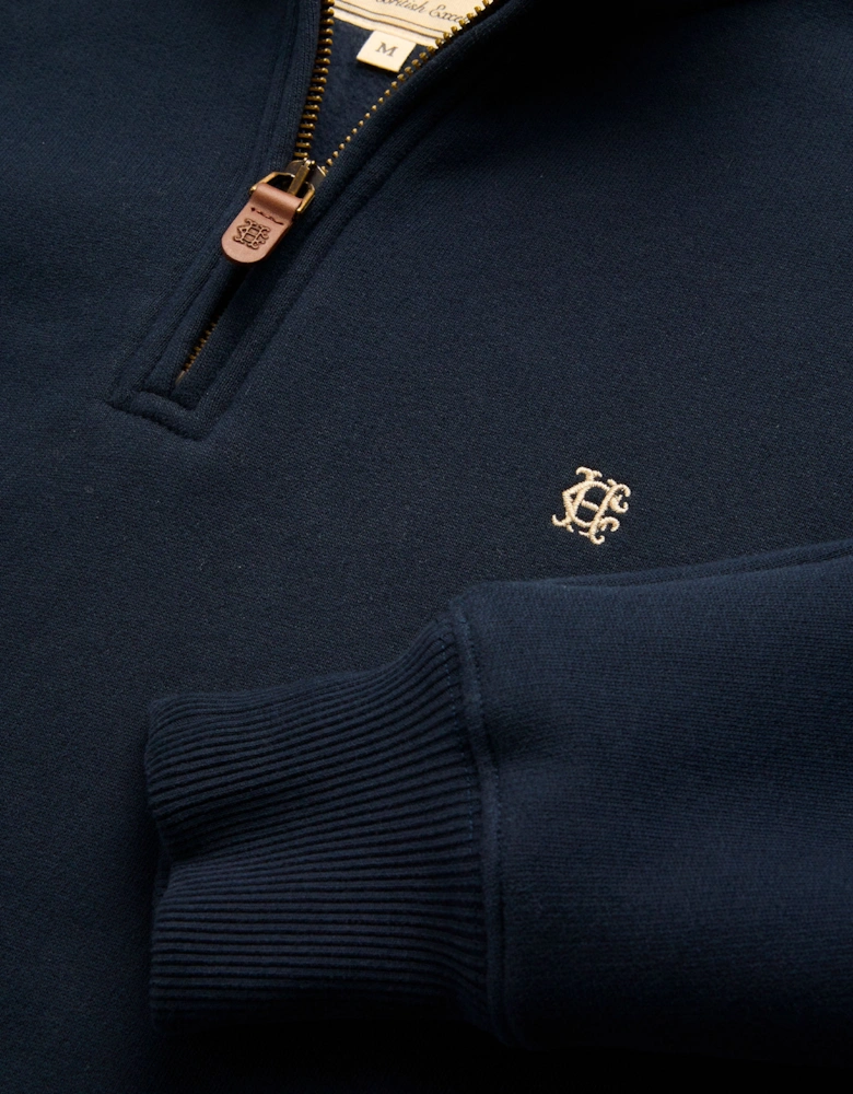 HOLLAND COOPER QUARTER ZIP SWEATSHIRT NAVY