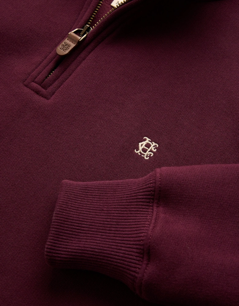 HOLLAND COOPER QUARTER ZIP SWEATSHIRT MULBERRY