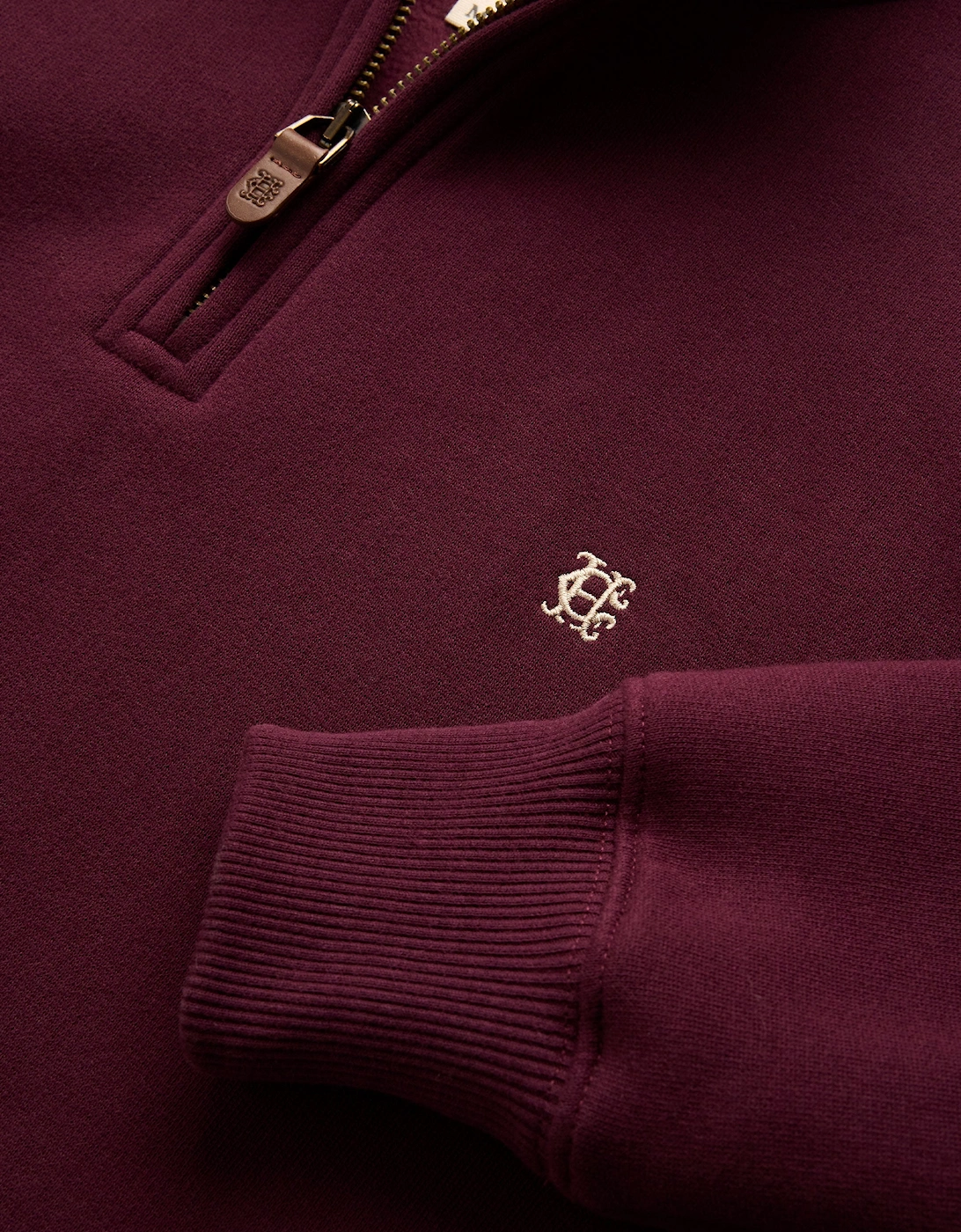 HOLLAND COOPER QUARTER ZIP SWEATSHIRT MULBERRY