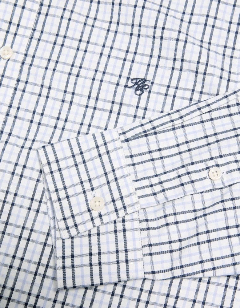 HOLLAND COOPER CLASSIC WOVEN BUTTON DOWN SHIRT CHECK BLUE