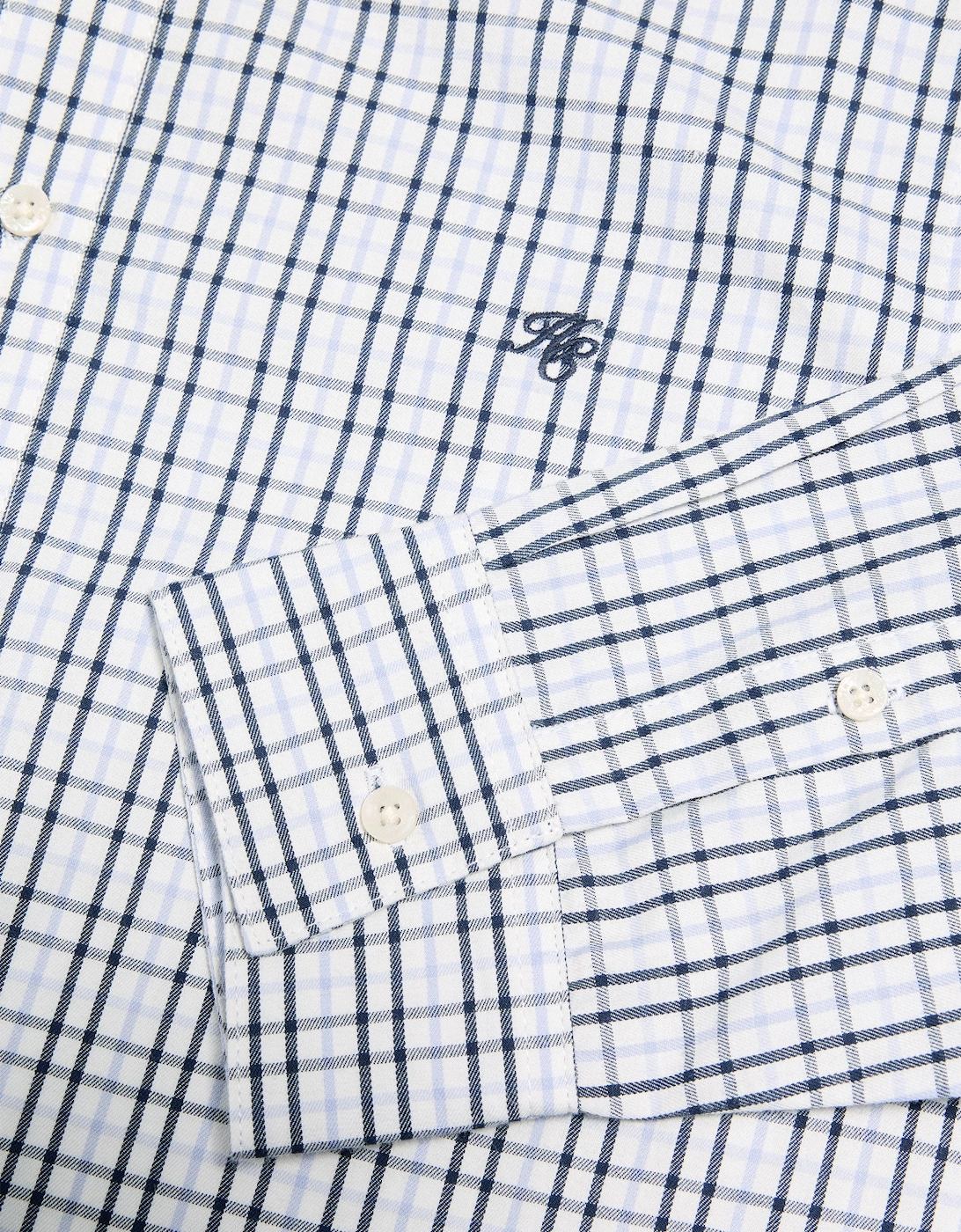 HOLLAND COOPER CLASSIC WOVEN BUTTON DOWN SHIRT CHECK BLUE