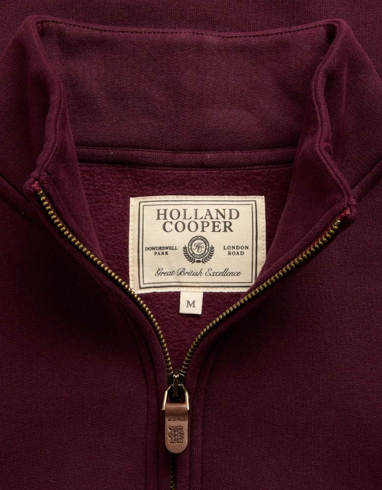 HOLLAND COOPER QUARTER ZIP SWEATSHIRT MULBERRY