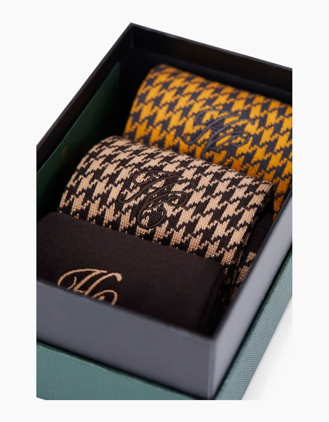 HOLLAND HOUNDSTOOTH SOCK GIFT BOX CHOCOLATE