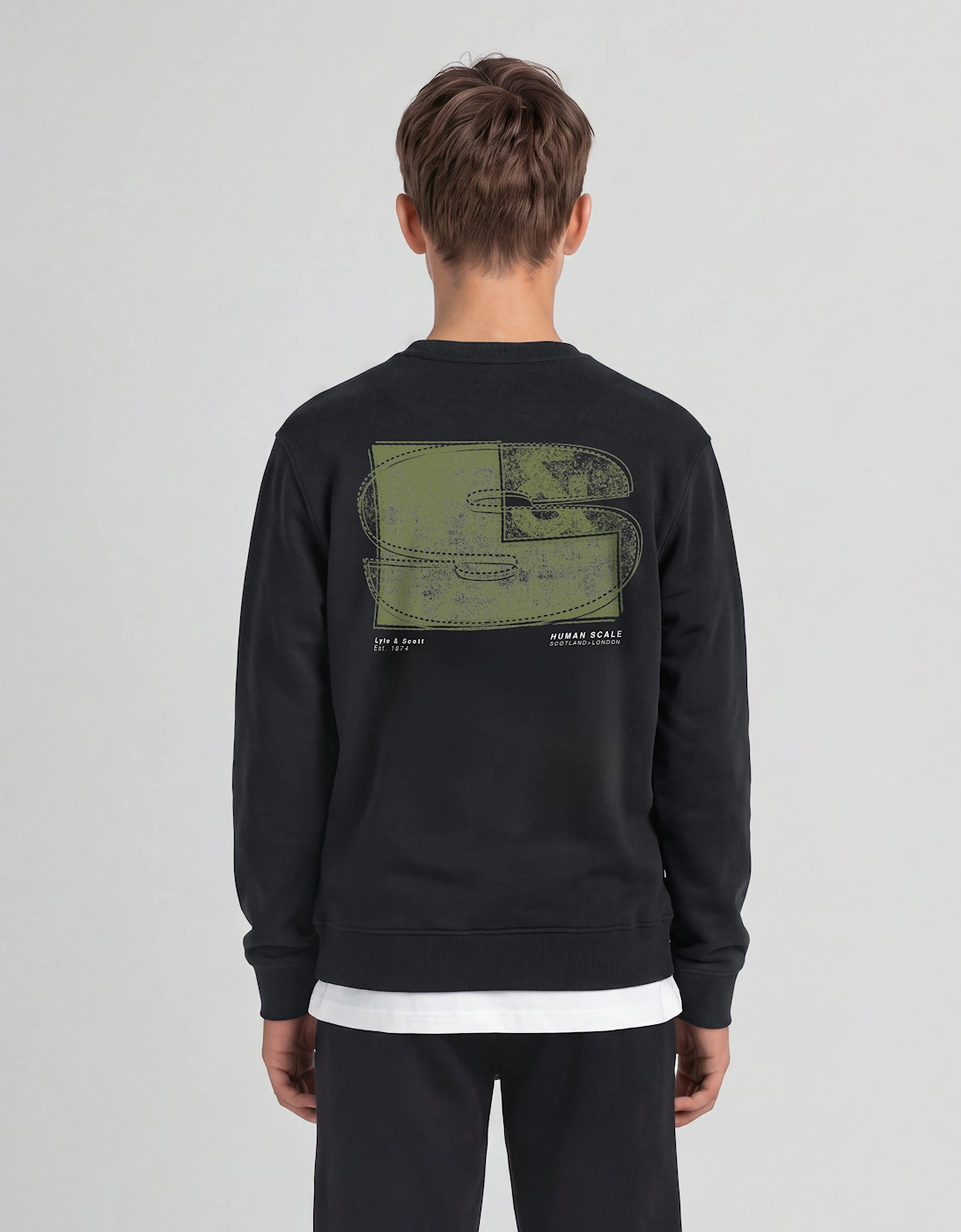 Half Tone Monogram Graphic Crew Neck Sweatshirt
