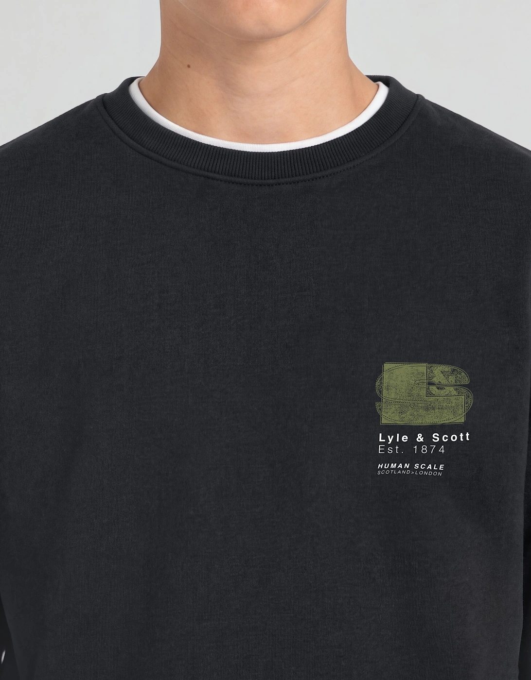 Half Tone Monogram Graphic Crew Neck Sweatshirt