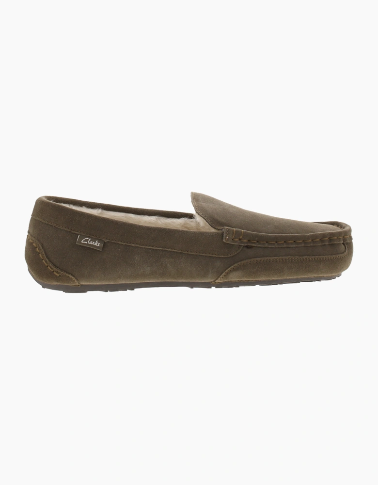 Clarks Mens Moccasin Slipper Waxby Chale Slip On mushroom UK Size
