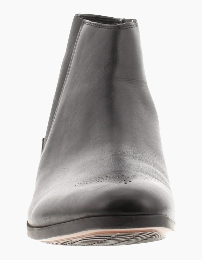 Clarks Mens Smart Boots Gilmore Chelsea Black Leather Pull On UK Size