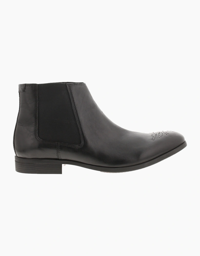 Clarks Mens Smart Boots Gilmore Chelsea Black Leather Pull On UK Size