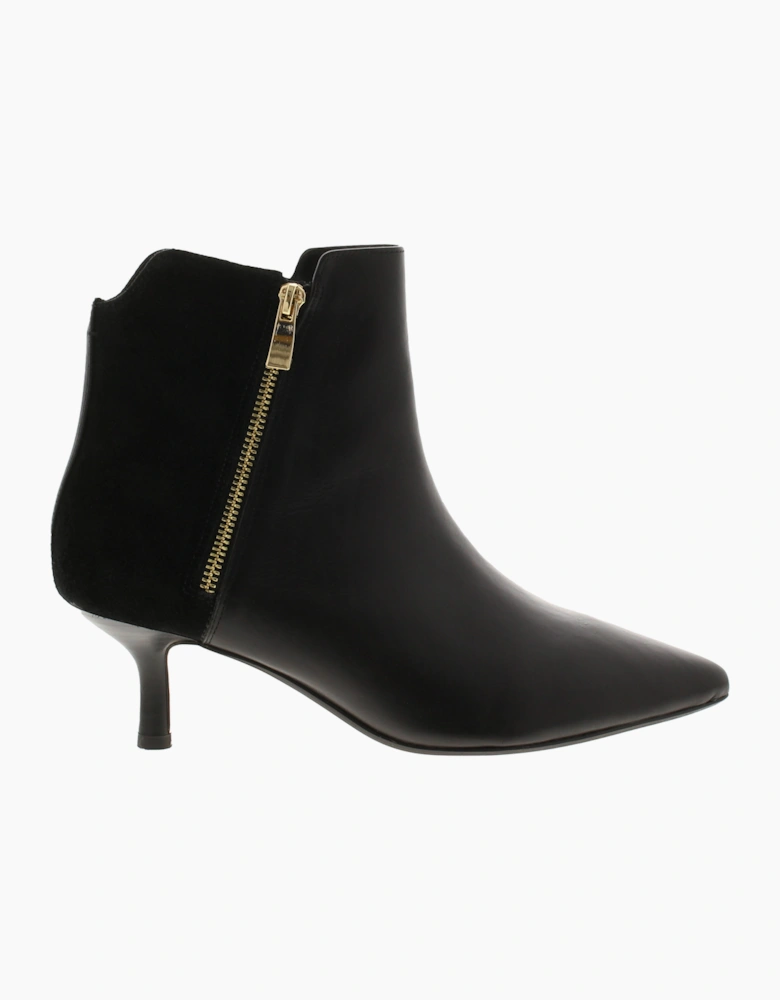 Clarks Womens Ankle Boots Violet 55 Zip Black Leather Zip black UK Size